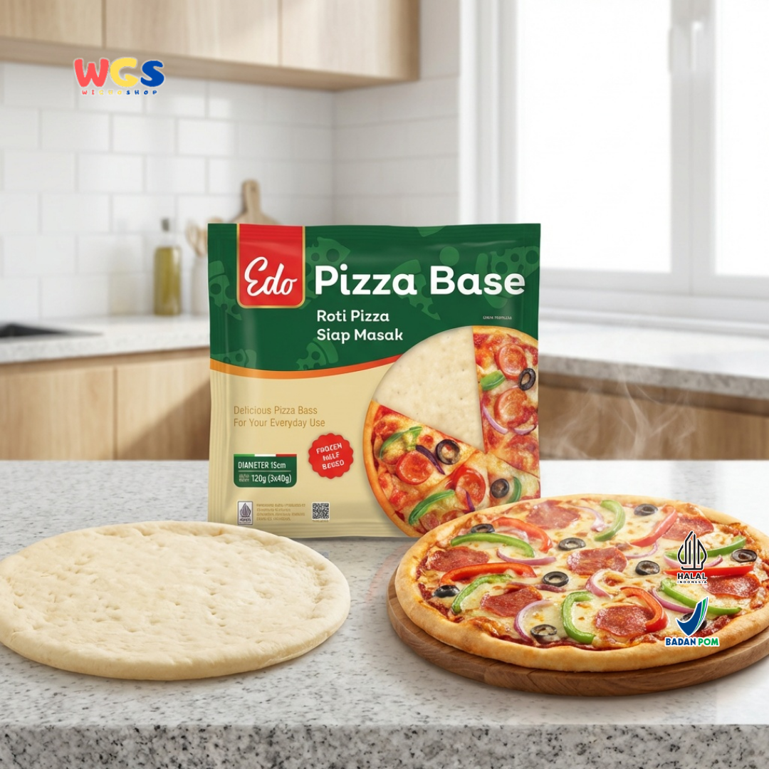 Edo Pizza Base 15cm 120g (3x40g) - Roti Pizza Siap Masak Frozen Half Baked