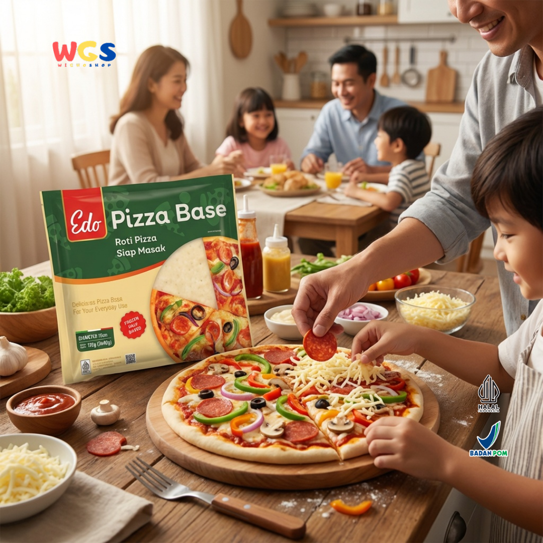 Edo Pizza Base 15cm 120g (3x40g) - Roti Pizza Siap Masak Frozen Half Baked