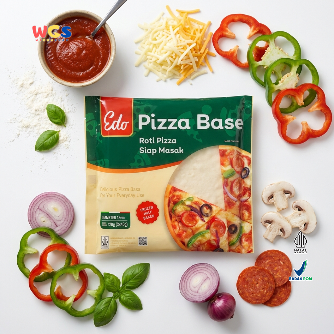 Edo Pizza Base 15cm 120g (3x40g) - Roti Pizza Siap Masak Frozen Half Baked