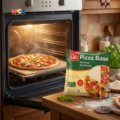 Edo Pizza Base 15cm 120g (3x40g) - Roti Pizza Siap Masak Frozen Half Baked