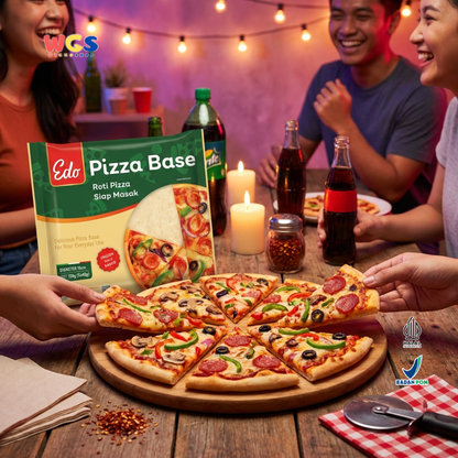 Edo Pizza Base 15cm 120g (3x40g) - Roti Pizza Siap Masak Frozen Half Baked