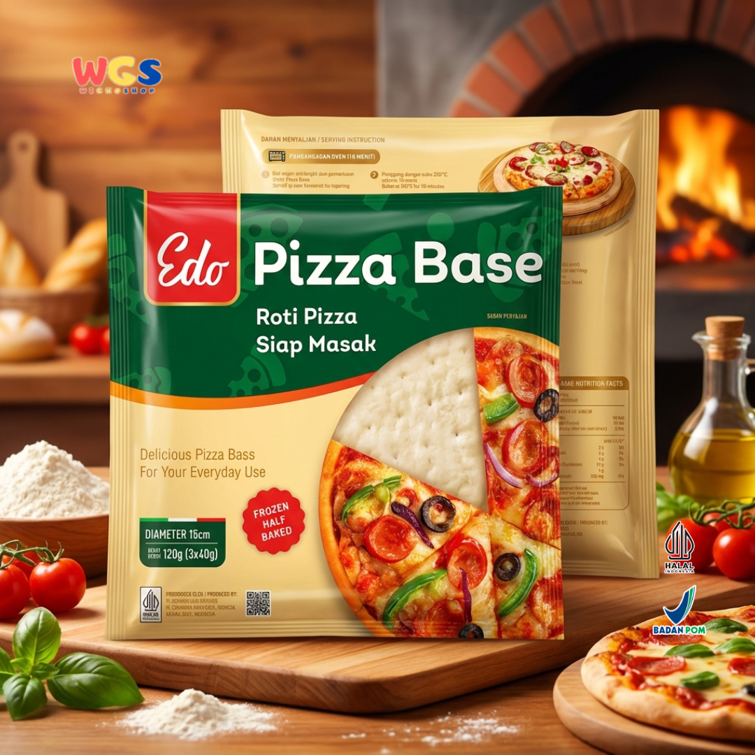 Edo Pizza Base 15cm 120g (3x40g) - Roti Pizza Siap Masak Frozen Half Baked