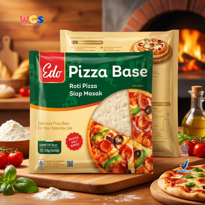 Edo Pizza Base 15cm 120g (3x40g) - Roti Pizza Siap Masak Frozen Half Baked