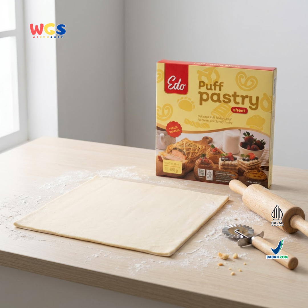 Edo Puff Pastry Sheet Flaky &amp; Crunchy 4 Sheet Frozen Food 750g - Halal