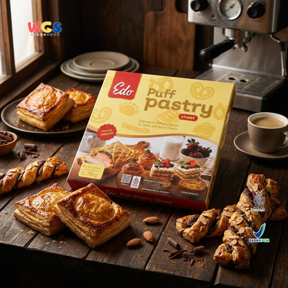 Edo Puff Pastry Sheet Flaky &amp; Crunchy 4 Sheet Frozen Food 750g - Halal