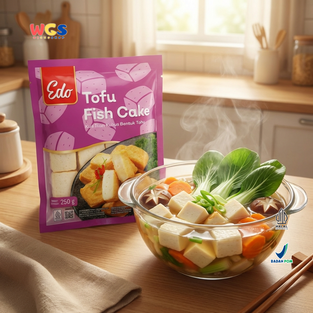 Edo Tofu Fish Cake Fish Tofu Fish Ball Frozen Food 250g - Halal