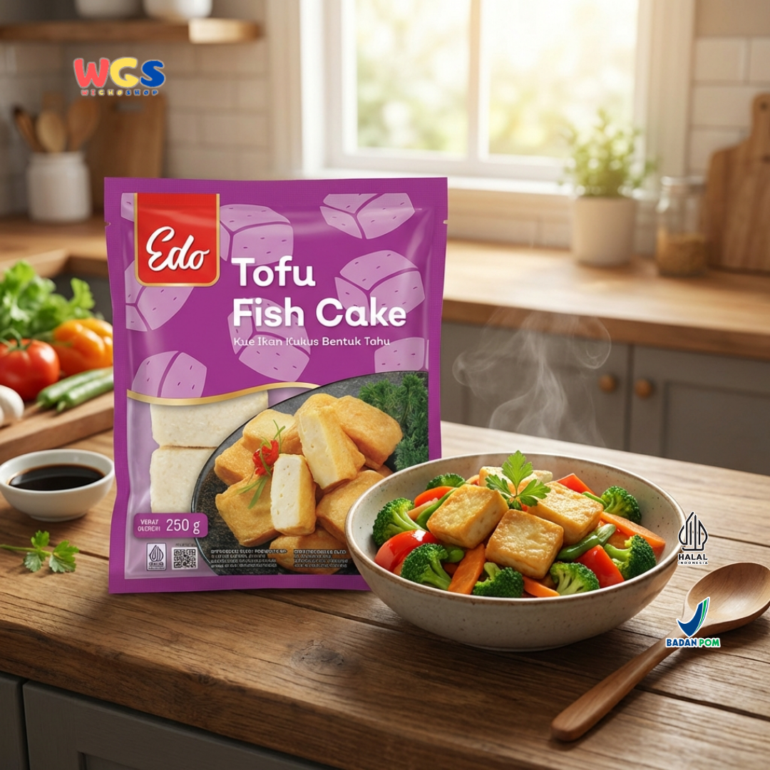 Edo Tofu Fish Cake Fish Tofu Fish Ball Frozen Food 250g - Halal