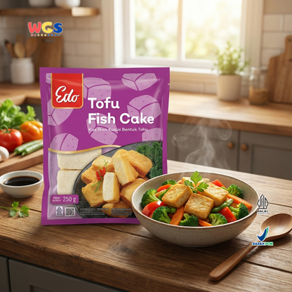 Edo Tofu Fish Cake Fish Tofu Fish Ball Frozen Food 250g - Halal