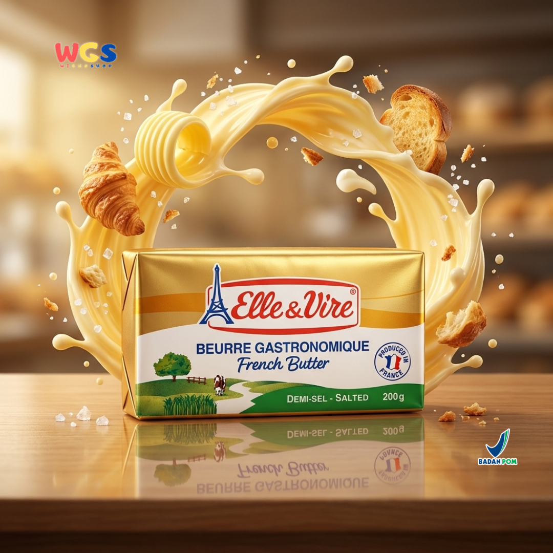 Elle & Vire Salted French Butter 200g - Beurre Gastronomique Butter Asin Prancis Baking Pastry Roti Kue