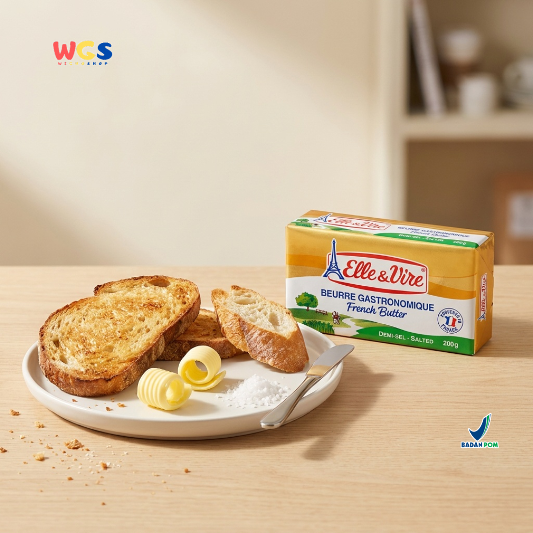 Elle & Vire Salted French Butter 200g - Beurre Gastronomique Butter Asin Prancis Baking Pastry Roti Kue