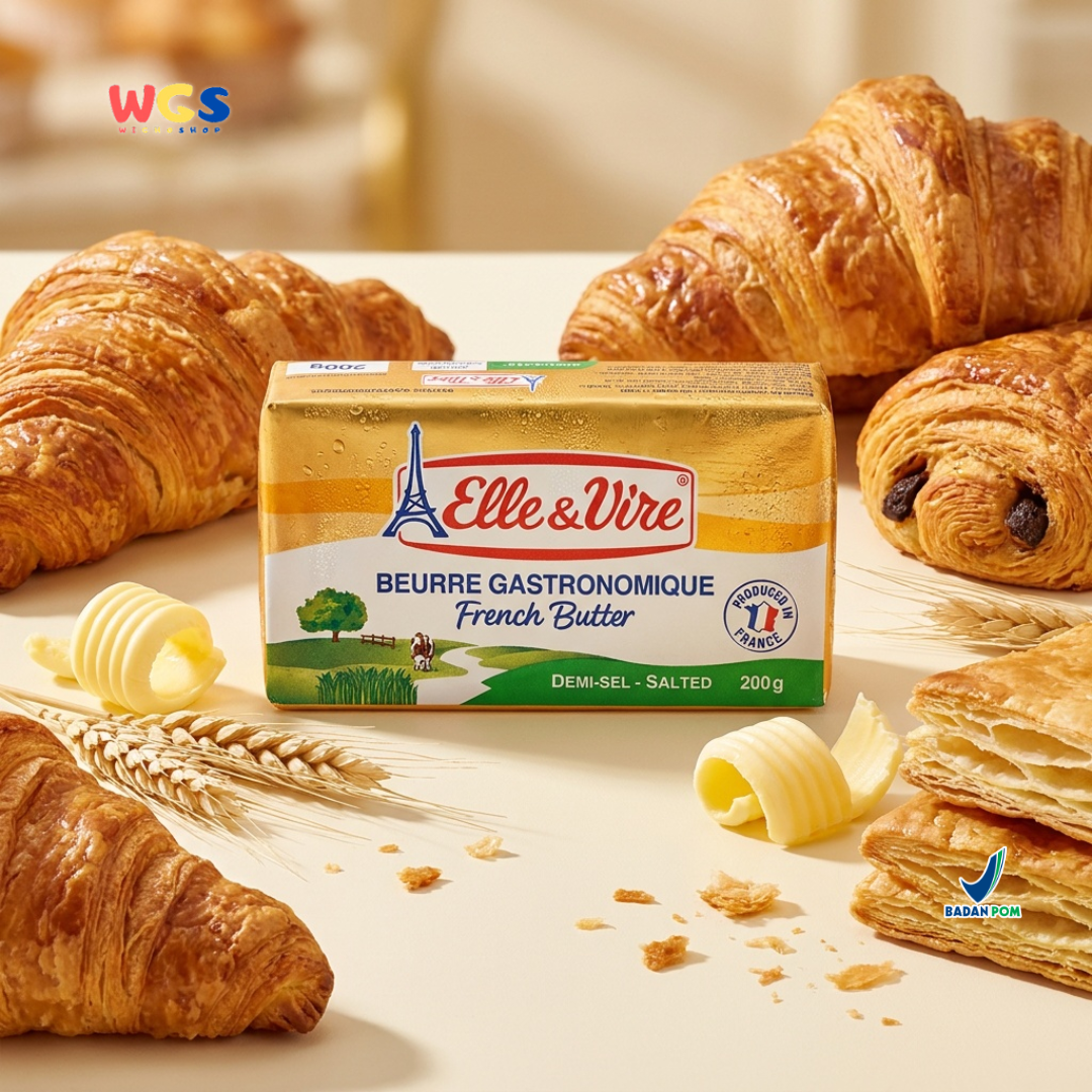 Elle & Vire Salted French Butter 200g - Beurre Gastronomique Butter Asin Prancis Baking Pastry Roti Kue