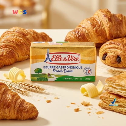 Elle & Vire Salted French Butter 200g - Beurre Gastronomique Butter Asin Prancis Baking Pastry Roti Kue