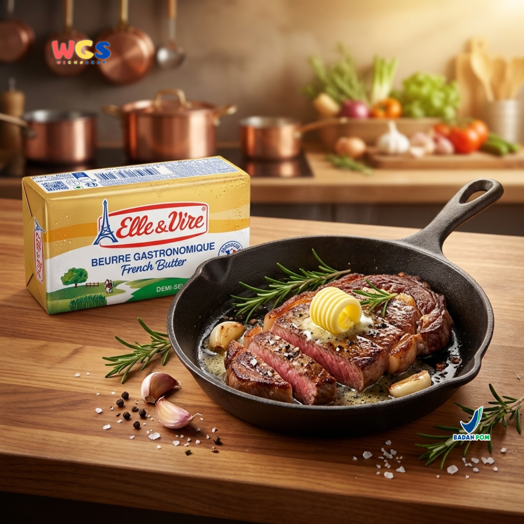 Elle & Vire Salted French Butter 200g - Beurre Gastronomique Butter Asin Prancis Baking Pastry Roti Kue