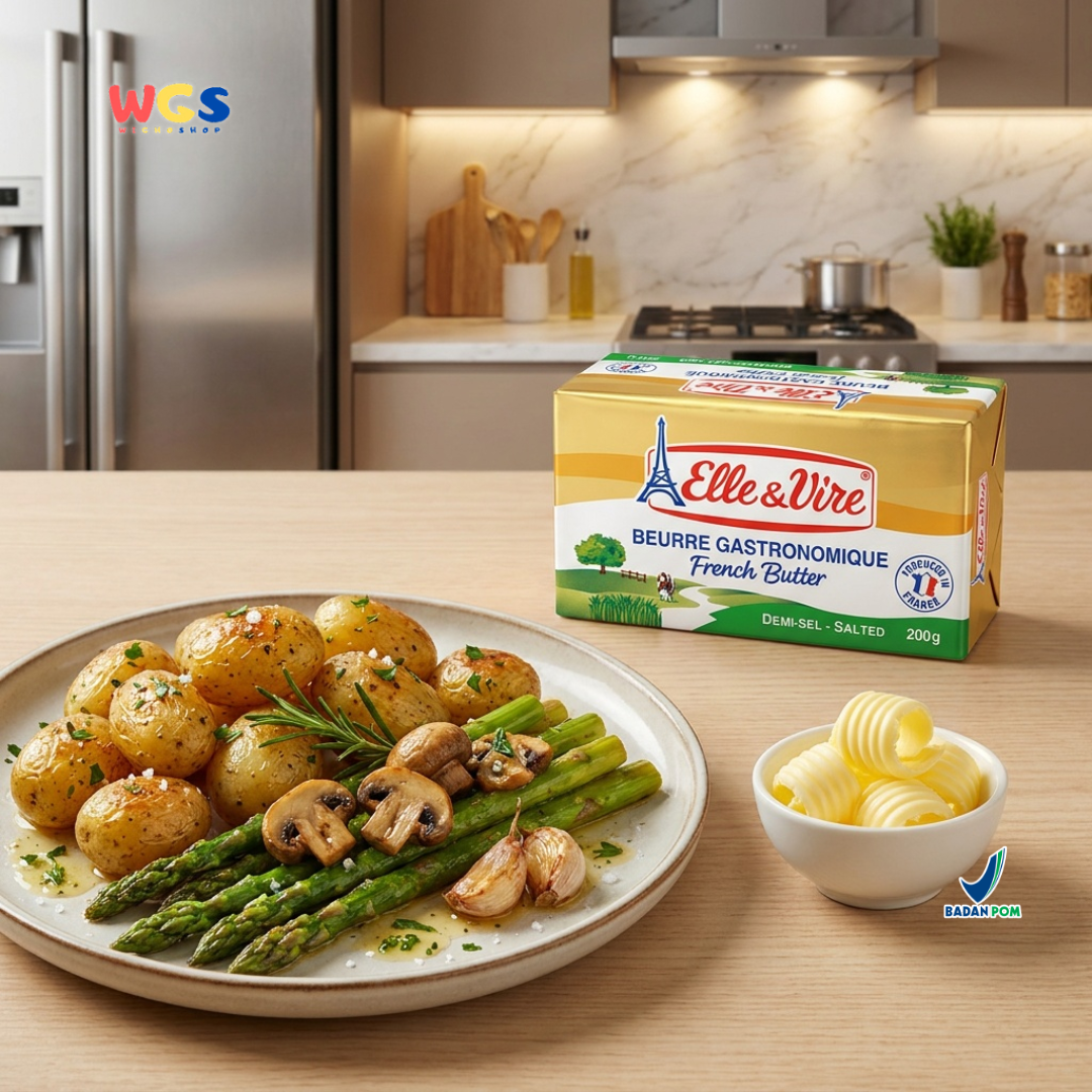 Elle & Vire Salted French Butter 200g - Beurre Gastronomique Butter Asin Prancis Baking Pastry Roti Kue