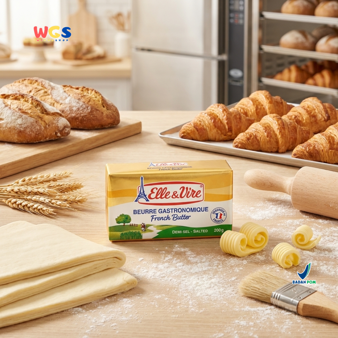 Elle & Vire Salted French Butter 200g - Beurre Gastronomique Butter Asin Prancis Baking Pastry Roti Kue