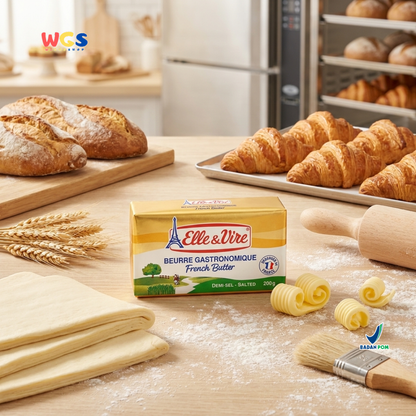 Elle & Vire Salted French Butter 200g - Beurre Gastronomique Butter Asin Prancis Baking Pastry Roti Kue