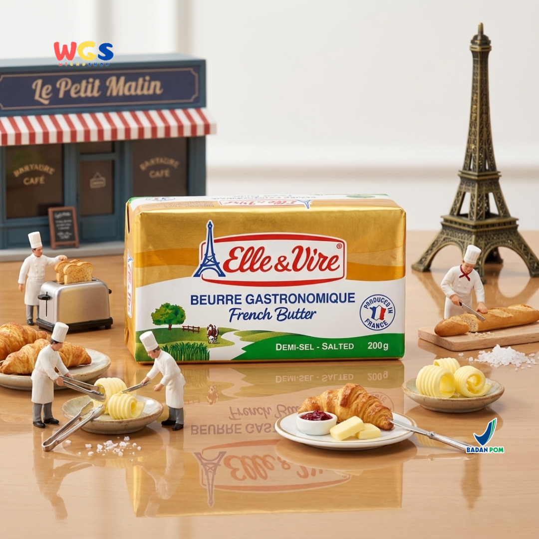 Elle & Vire Salted French Butter 200g - Beurre Gastronomique Butter Asin Prancis Baking Pastry Roti Kue