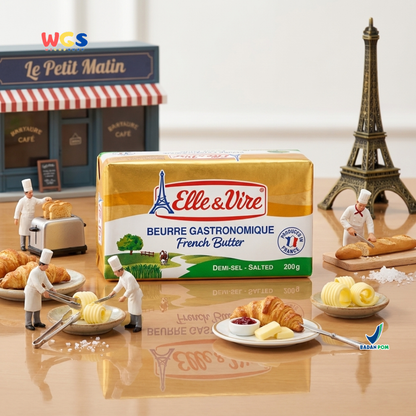 Elle & Vire Salted French Butter 200g - Beurre Gastronomique Butter Asin Prancis Baking Pastry Roti Kue
