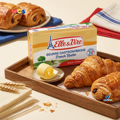Elle & Vire Unsalted French Butter 200g - Beurre Gastronomique Butter Tawar Prancis Baking Pastry Roti Kue
