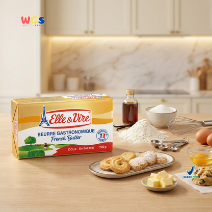 Elle & Vire Unsalted French Butter 200g - Beurre Gastronomique Butter Tawar Prancis Baking Pastry Roti Kue