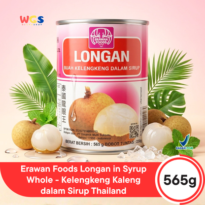Erawan Longan in Syrup 565g - Canned Longan, Sweet &amp; Fresh