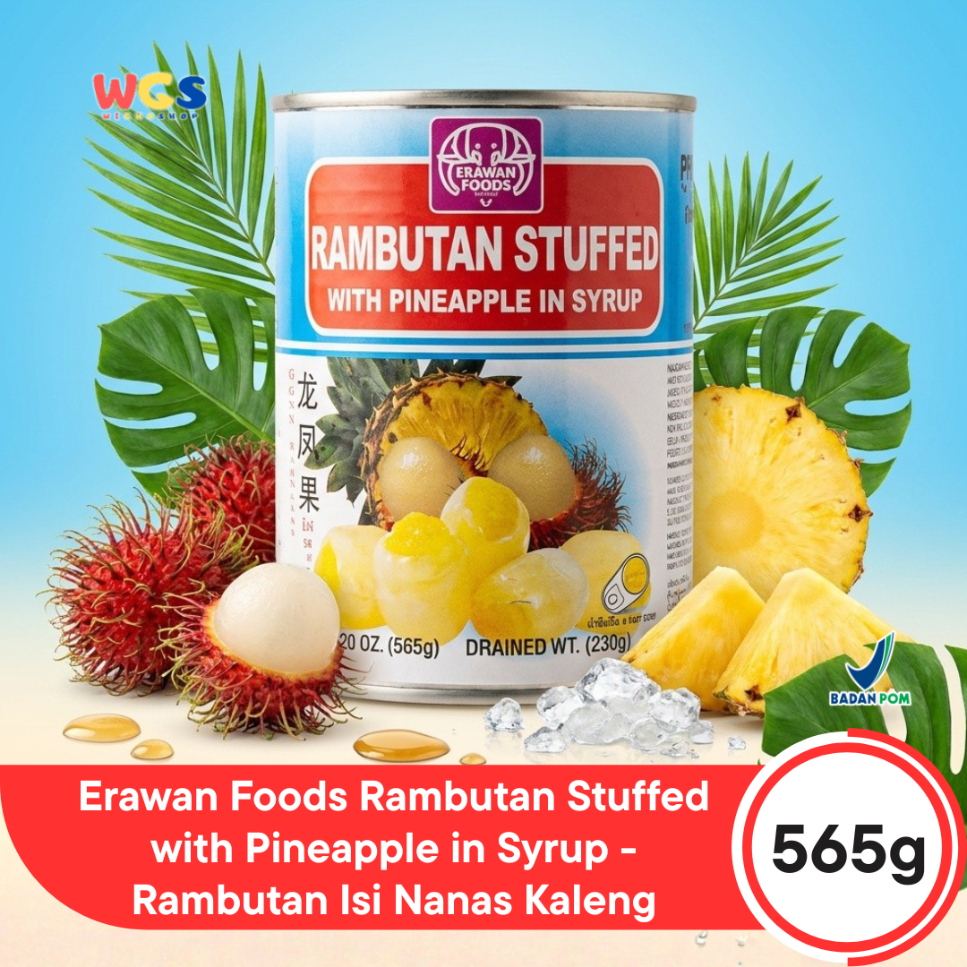 Erawan Rambutan with Pineapple Filling 565g - Canned Fruit in Syrup, Sweet &amp; Fresh