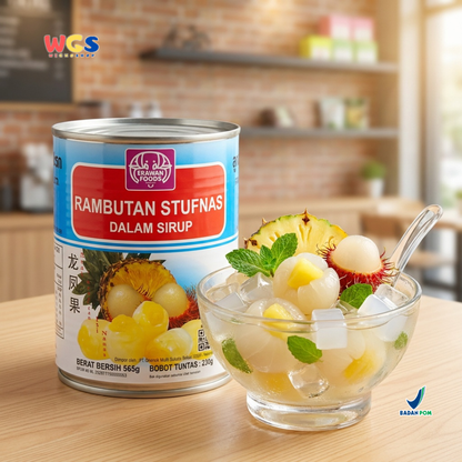 Erawan Rambutan with Pineapple Filling 565g - Canned Fruit in Syrup, Sweet &amp; Fresh