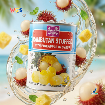 Erawan Rambutan with Pineapple Filling 565g - Canned Fruit in Syrup, Sweet &amp; Fresh