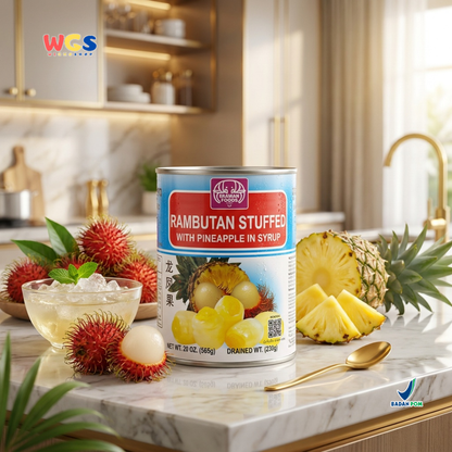 Erawan Rambutan with Pineapple Filling 565g - Canned Fruit in Syrup, Sweet &amp; Fresh