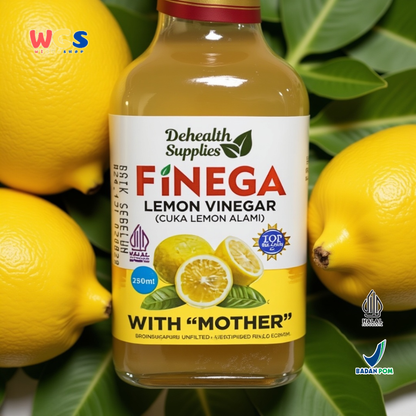 FINEGA Lemon Vinegar with Mother 250ml (Cuka Lemon Alami Tanpa Pengawet)