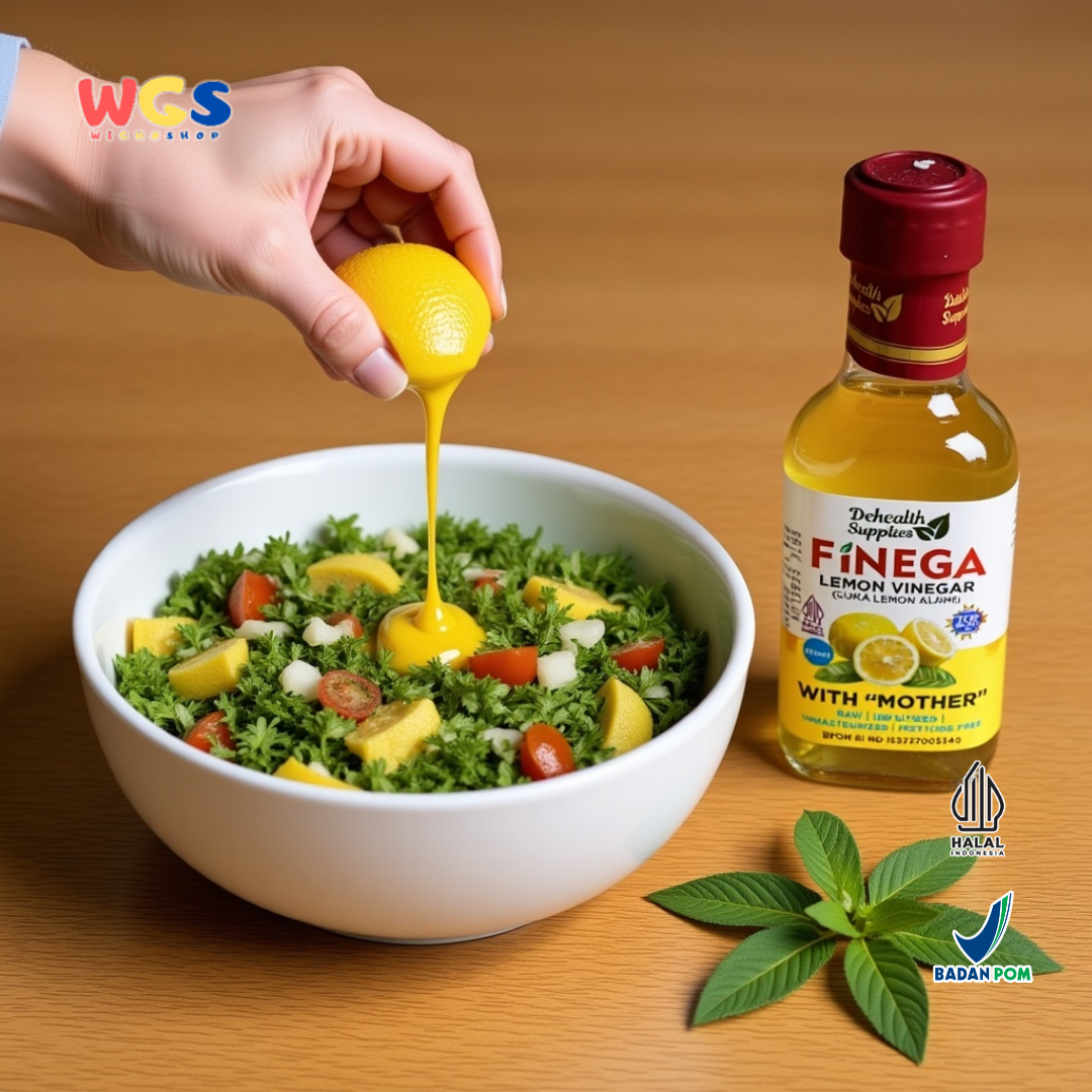 FINEGA Lemon Vinegar with Mother 250ml (Cuka Lemon Alami Tanpa Pengawet)
