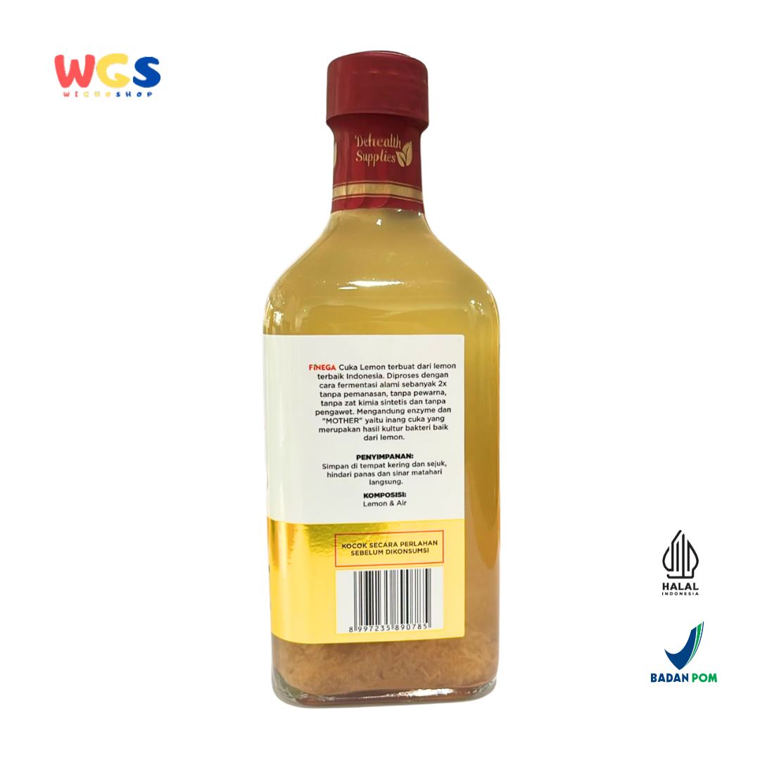 FINEGA Lemon Vinegar with Mother 500ml (Cuka Lemon Alami Fermentasi Tanpa Pengawet)