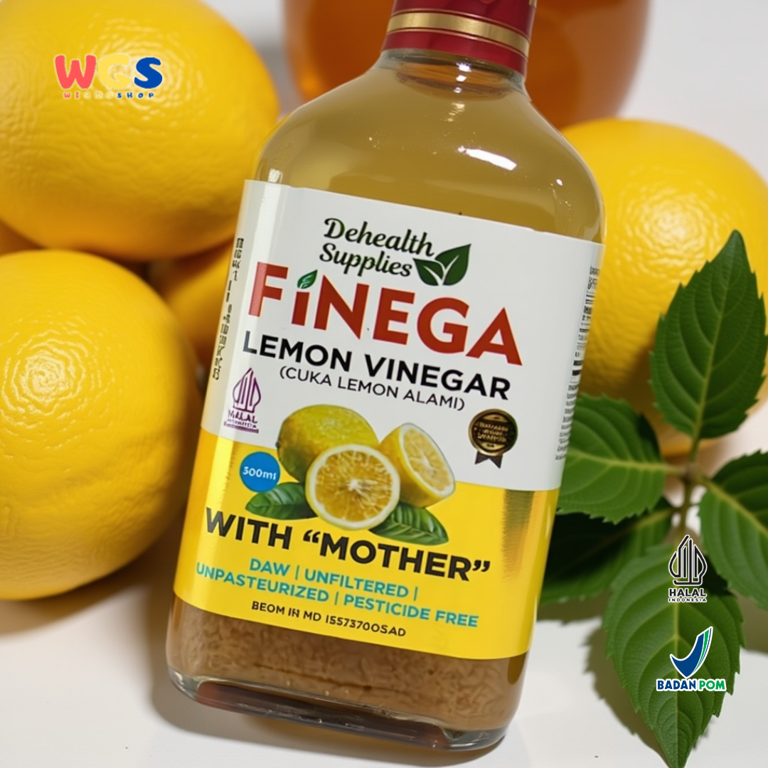 FINEGA Lemon Vinegar with Mother 500ml (Cuka Lemon Alami Fermentasi Tanpa Pengawet)