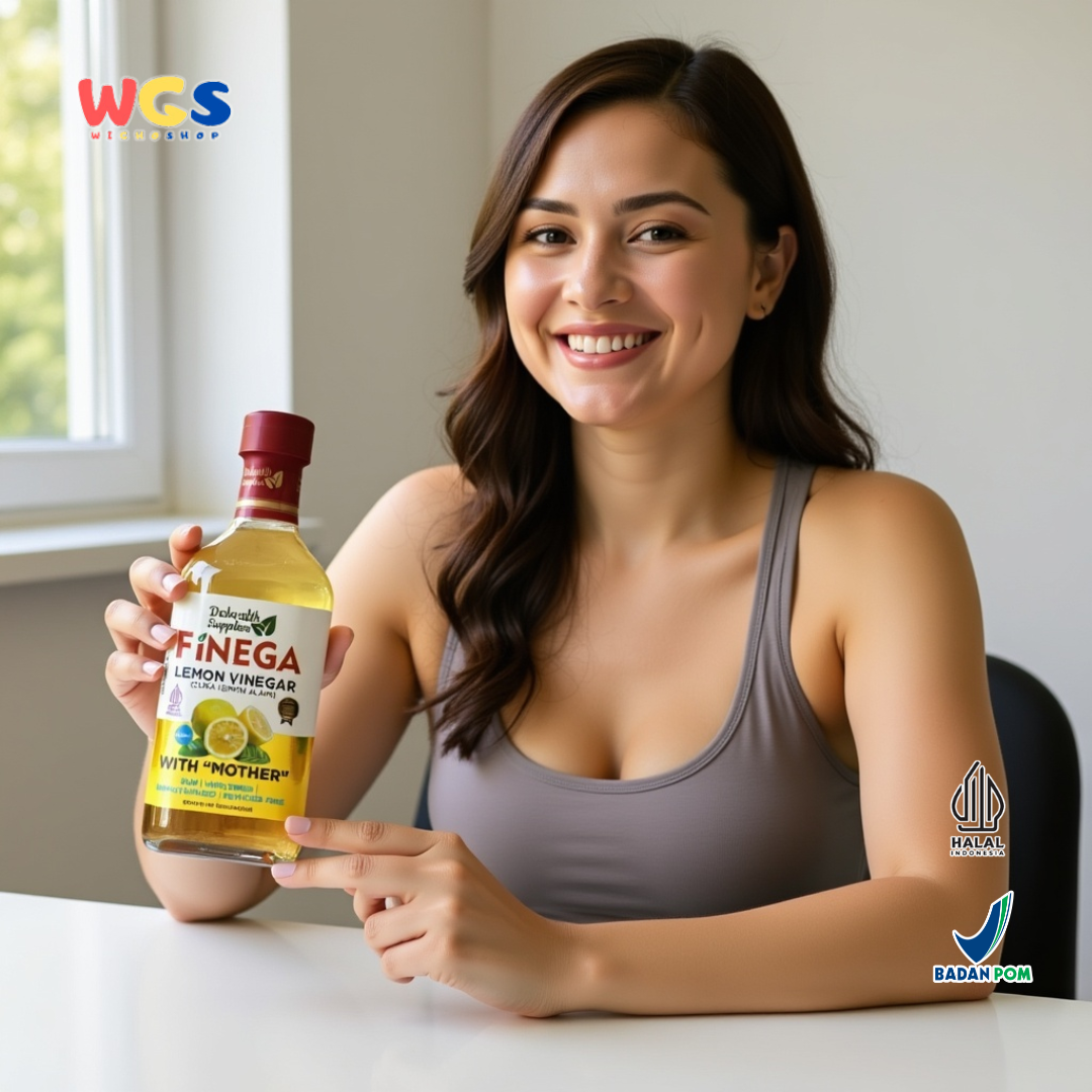 FINEGA Lemon Vinegar with Mother 500ml (Cuka Lemon Alami Fermentasi Tanpa Pengawet)