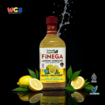 FINEGA Lemon Vinegar with Mother 500ml (Cuka Lemon Alami Fermentasi Tanpa Pengawet)