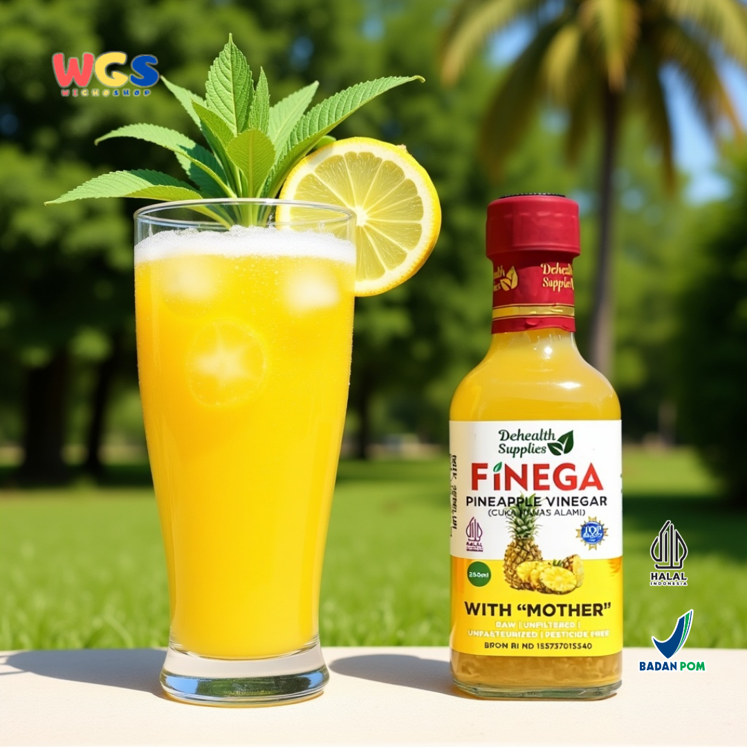 FINEGA Pineapple Vinegar with Mother 250ml (Cuka Nanas Alami Fermentasi Tanpa Pengawet)