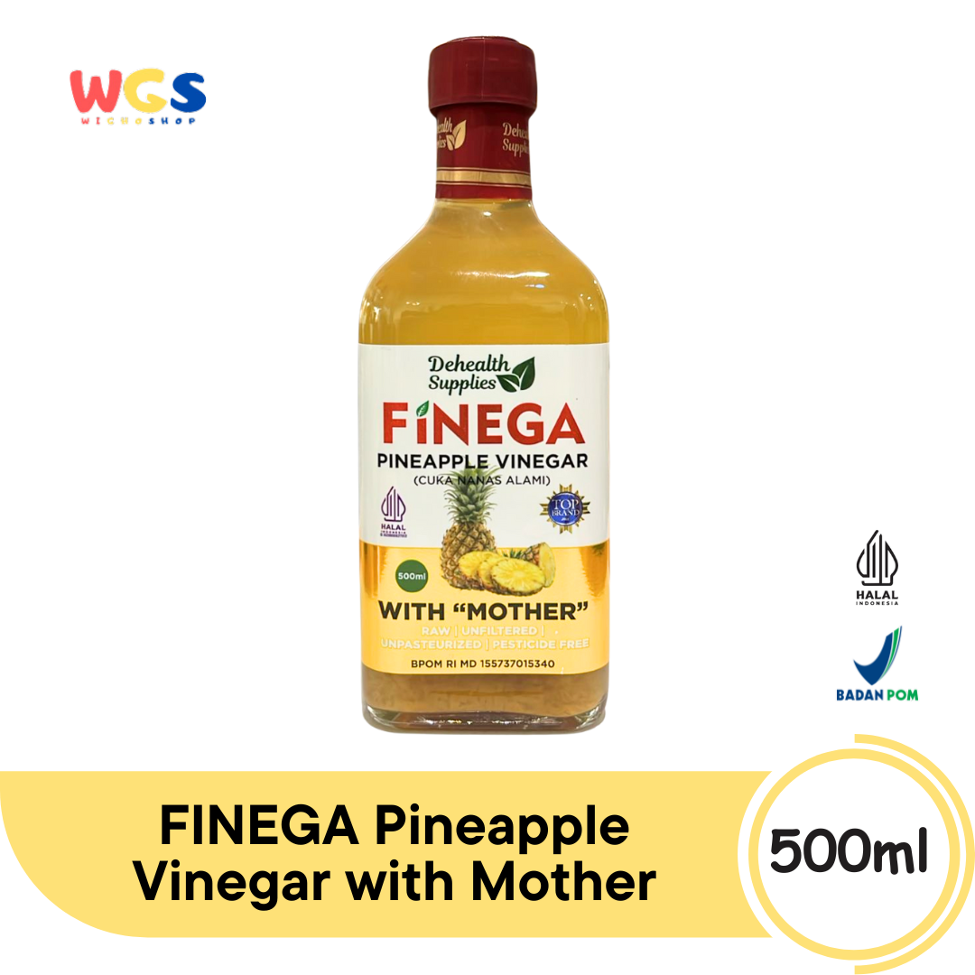 FINEGA Pineapple Vinegar with Mother 500ml (Cuka Nanas Alami Fermentasi Tanpa Pengawet)