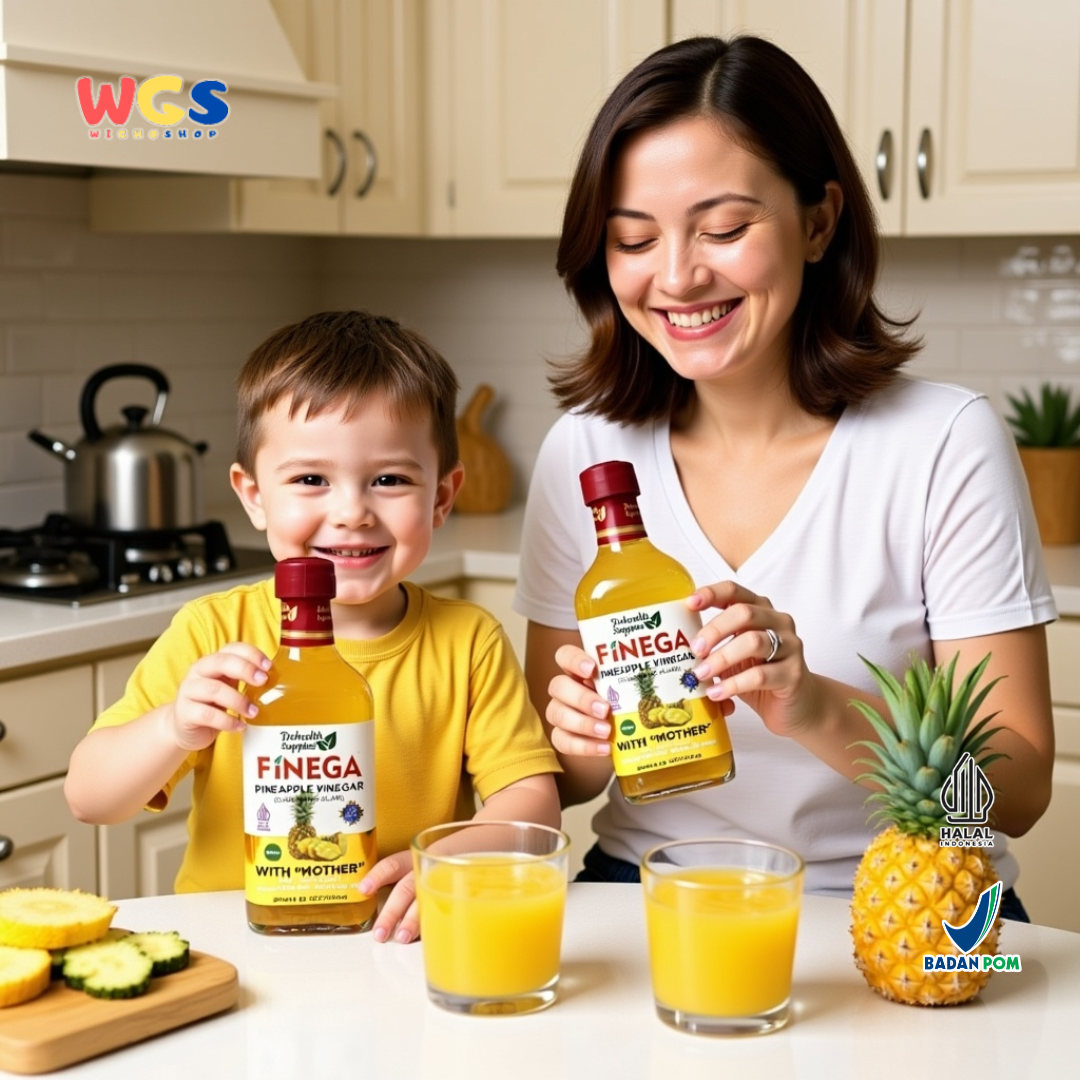 FINEGA Pineapple Vinegar with Mother 500ml (Cuka Nanas Alami Fermentasi Tanpa Pengawet)