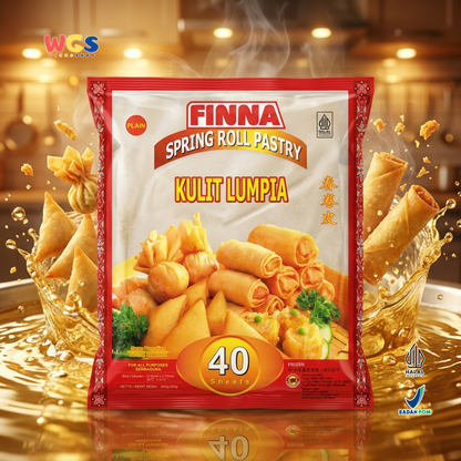 FINNA Kulit Lumpia Plain 40 Sheets 500g - Spring Roll Pastry Frozen Halal