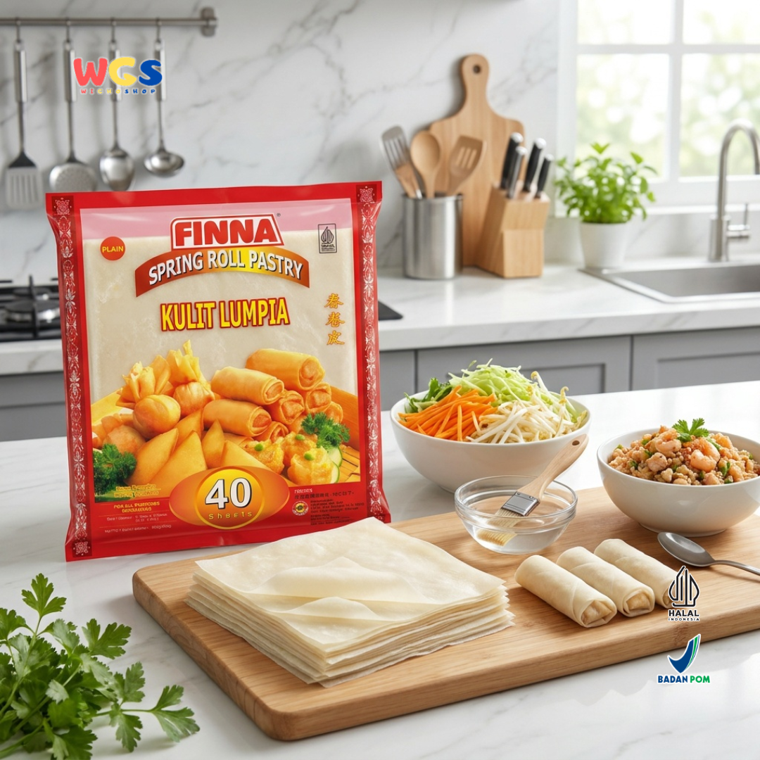 FINNA Kulit Lumpia Plain 40 Sheets 500g - Spring Roll Pastry Frozen Halal