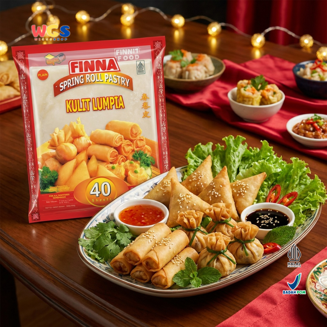 FINNA Kulit Lumpia Plain 40 Sheets 500g - Spring Roll Pastry Frozen Halal