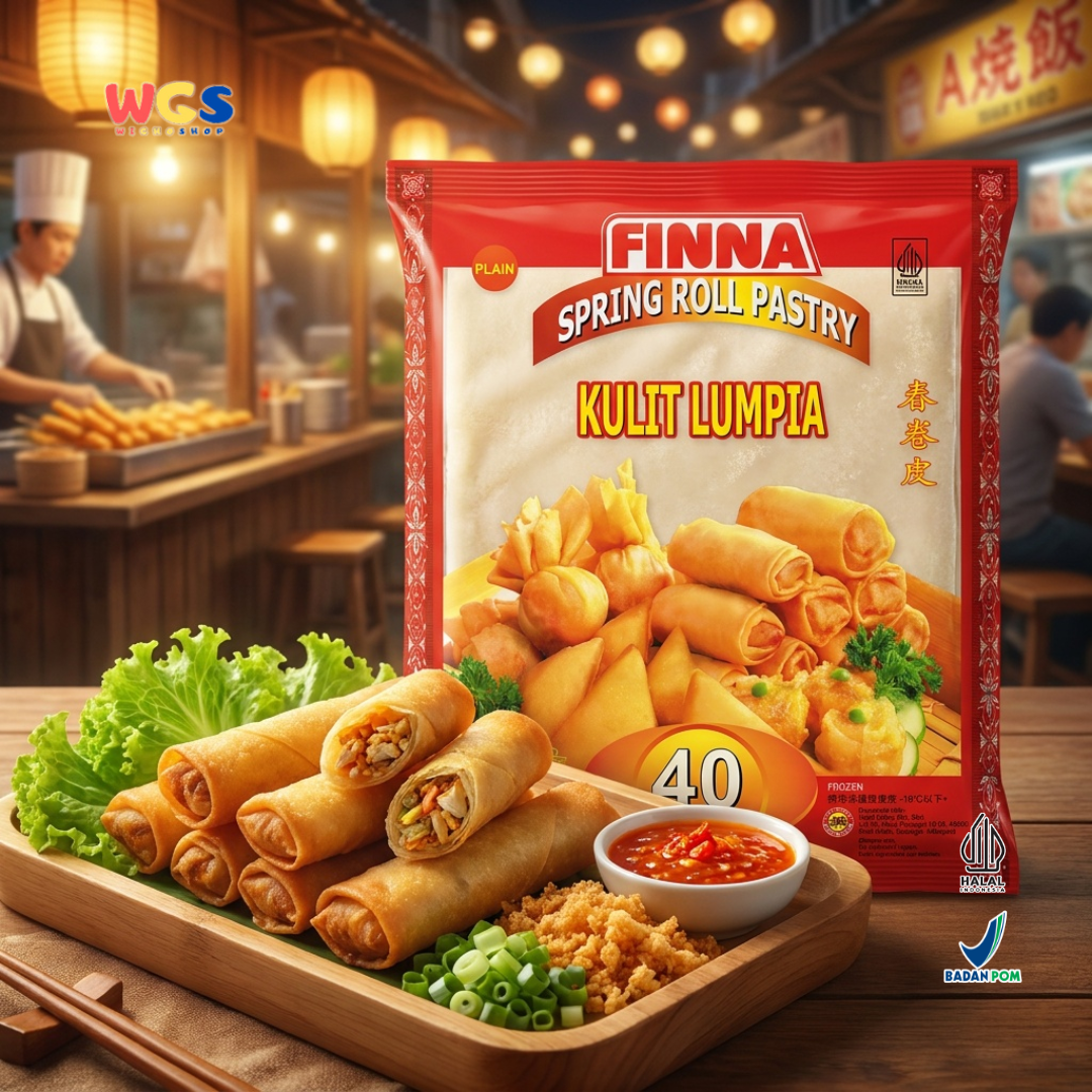 FINNA Kulit Lumpia Plain 40 Sheets 500g - Spring Roll Pastry Frozen Halal