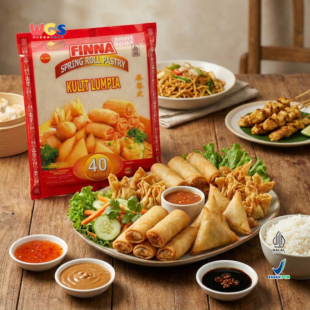 FINNA Kulit Lumpia Plain 40 Sheets 500g - Spring Roll Pastry Frozen Halal