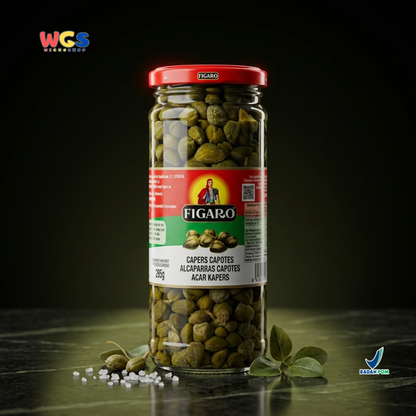 Figaro Capers Capotes 450g - Acar Kapers Spanyol untuk Salad, Pasta, Pizza & Seafood
