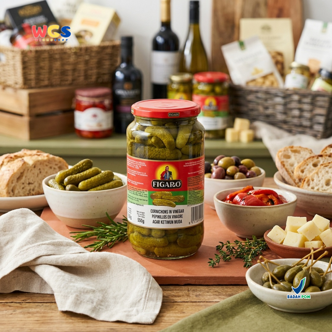 Figaro Gherkins Cornichons in Vinegar 935g - Pickled Young Cucumbers