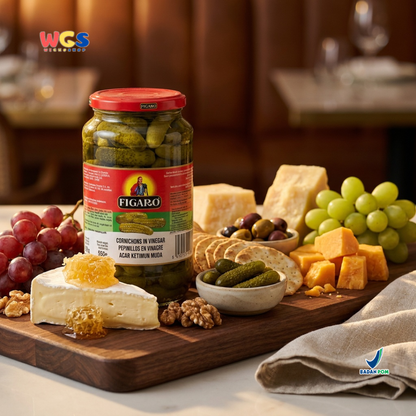 Figaro Gherkins Cornichons in Vinegar 935g - Pickled Young Cucumbers