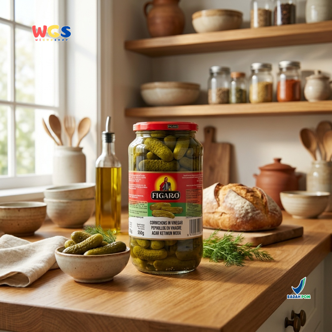 Figaro Gherkins Cornichons in Vinegar 935g - Pickled Young Cucumbers