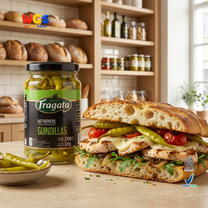 Fragata Acar Cabai Rawit Hijau Guindillas 330g - Hot Peppers Spanyol Pickled Green Chili Tapas Sandwich Salad