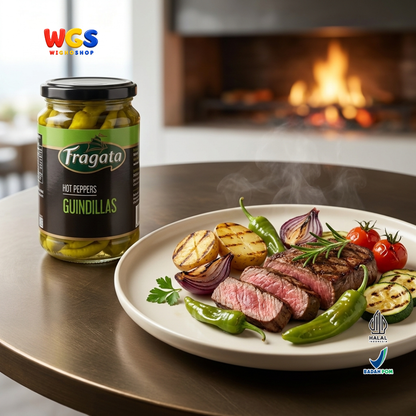 Fragata Acar Cabai Rawit Hijau Guindillas 330g - Hot Peppers Spanyol Pickled Green Chili Tapas Sandwich Salad