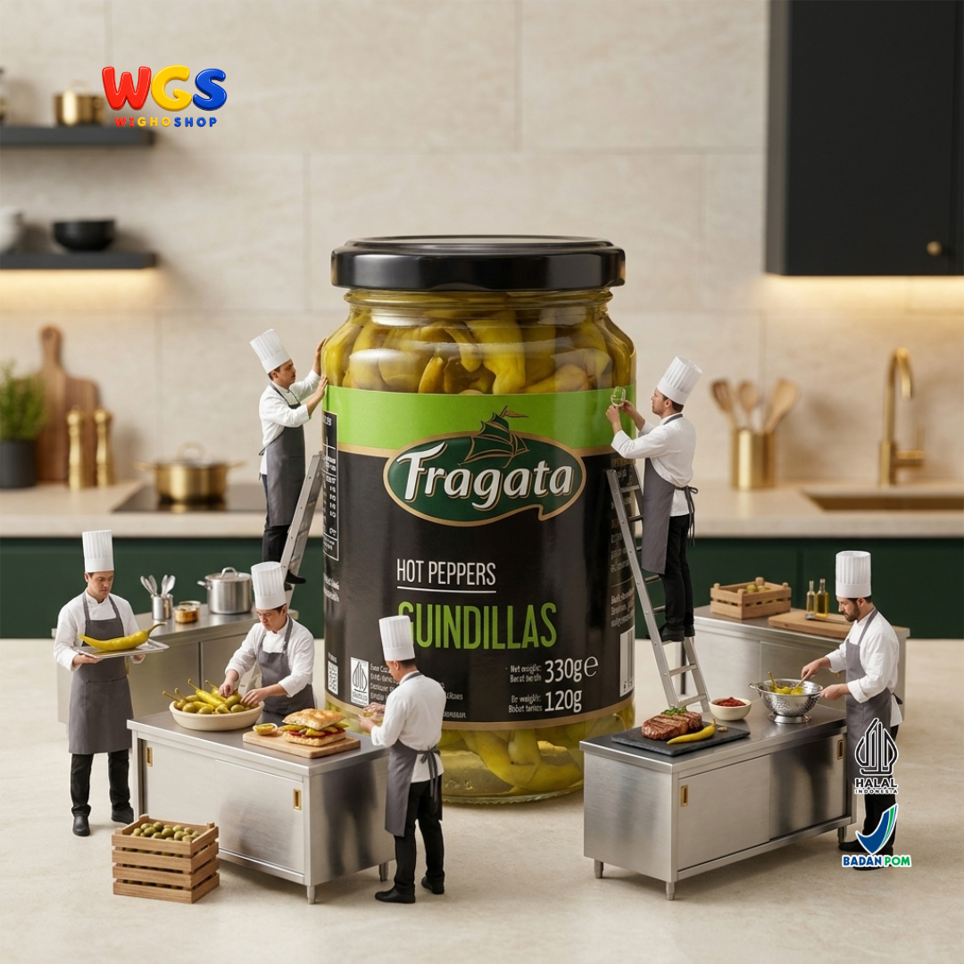 Fragata Acar Cabai Rawit Hijau Guindillas 330g - Hot Peppers Spanyol Pickled Green Chili Tapas Sandwich Salad
